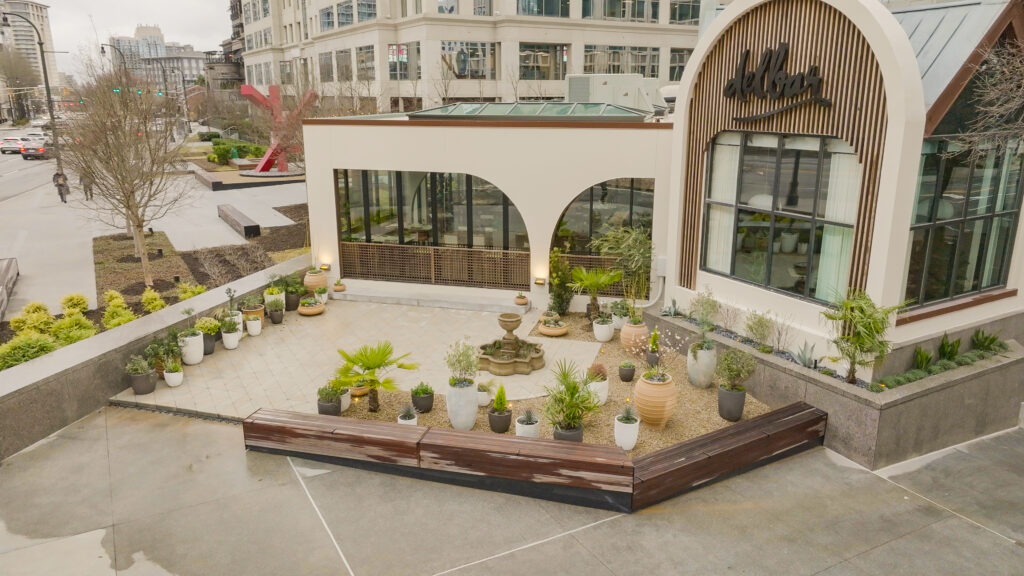 front of Delbar restaurant in Buckhead