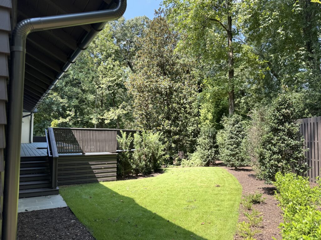 backyard dek and grass